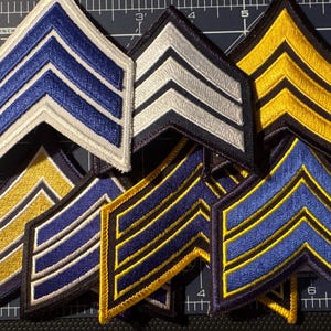 Sergeant stripes embroidered patch choice of color