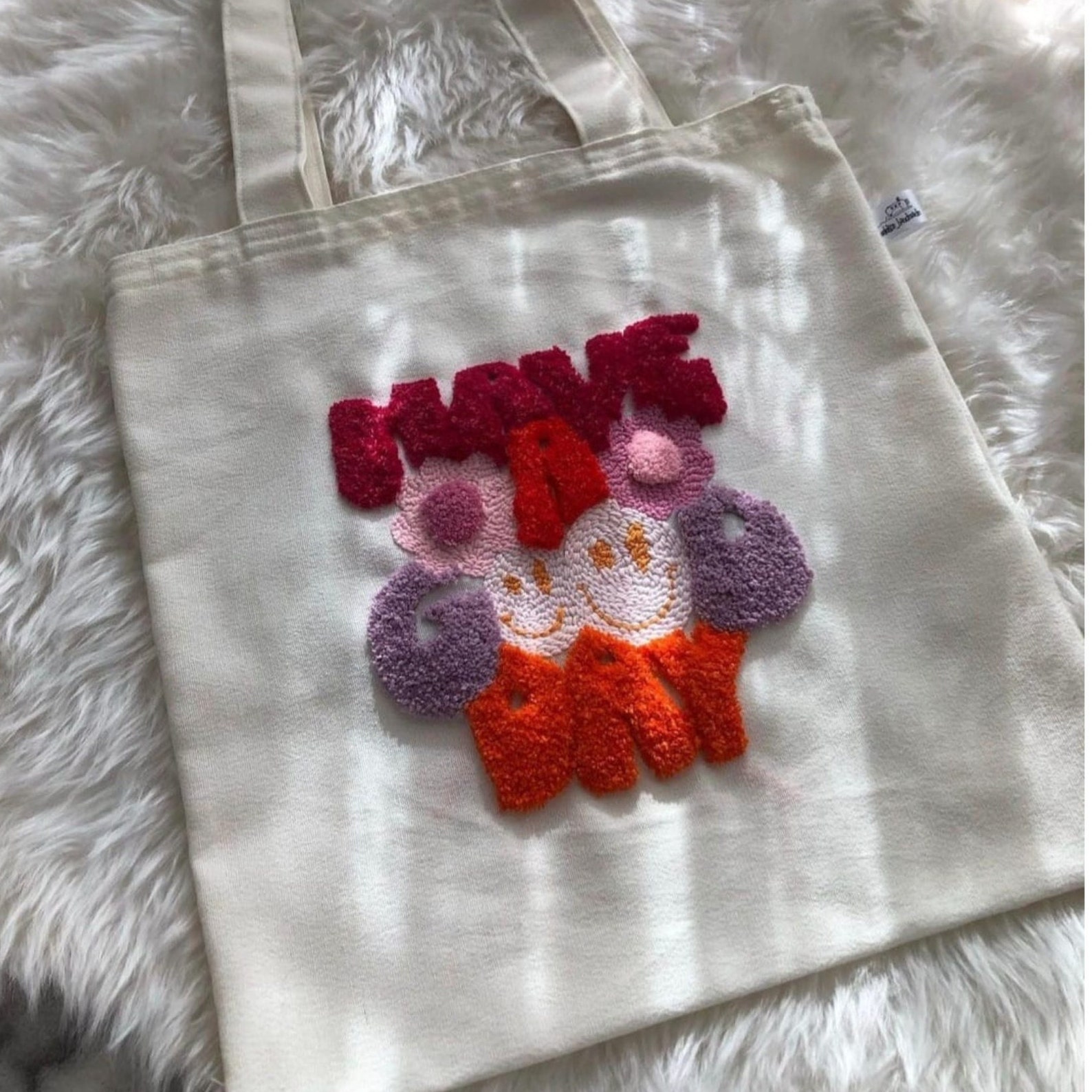 Kit De Punch Needle Creativ - Bolsa + Hilos Pastel (Incluye Aguja Y Patrón)