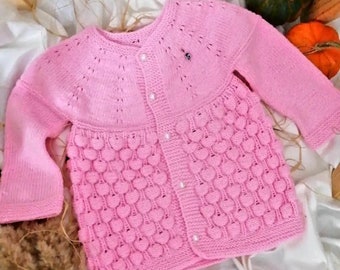 Crochet Baby Cardigan, Baby Cardigan, Crochet Cardigan, Cardigan Crochet, Hand Knit Baby Cardigan, Knit Baby Cardigan, Pink Baby Cardigan.