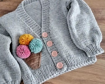 Crochet Baby Cardigan, Baby Cardigan, Crochet Cardigan, Cardigan Crochet, Hand Knit Baby Cardigan, Knit Baby Cardigan, Gray Baby Cardigan
