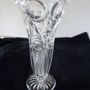 Old glass vase with cut look ' pressed glass #