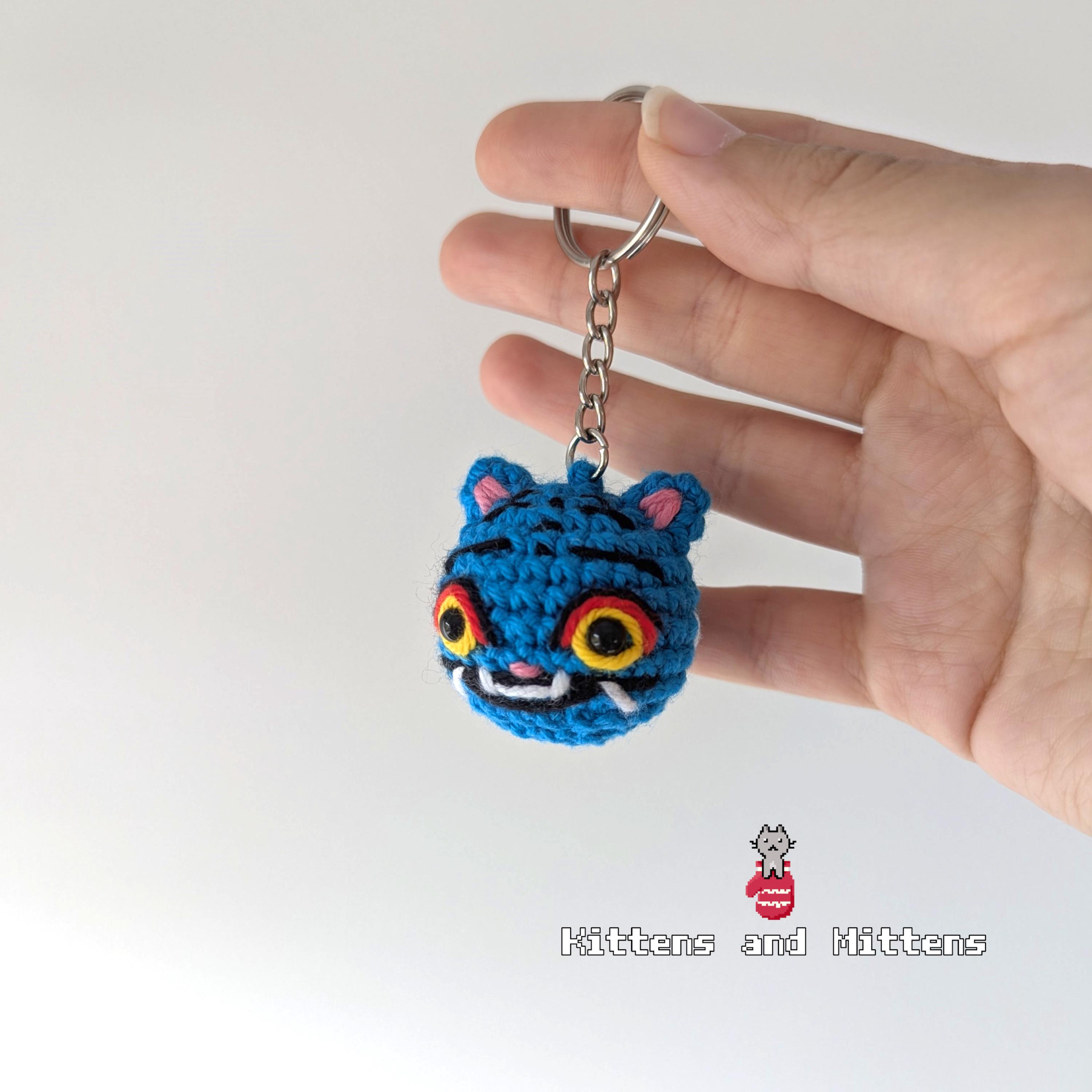 Derpy Tiger Kpop Demon Hunters Amigurumi Keychain Crochet Plush