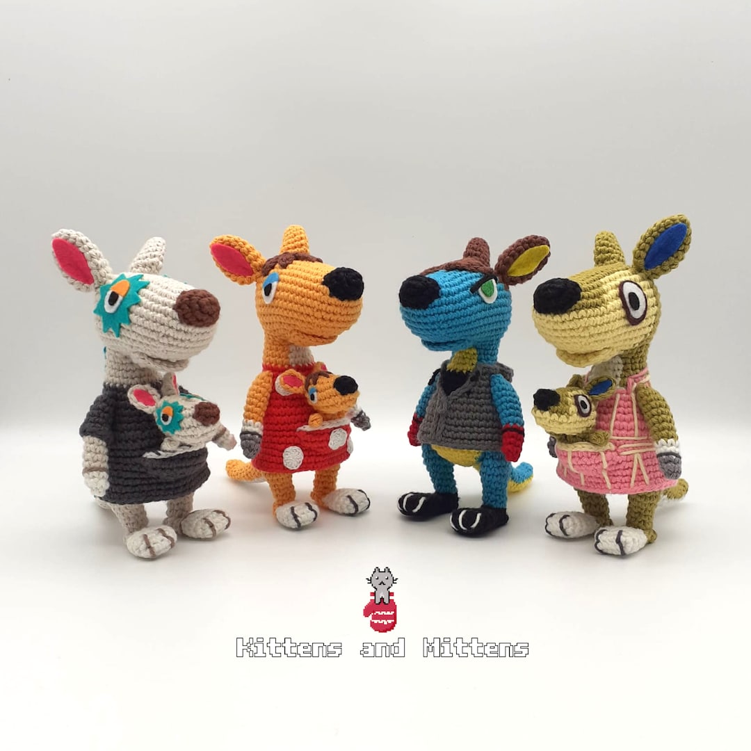Animal Crossing Kangaroo Villager Amigurumi Crochet Plush Toy (finished