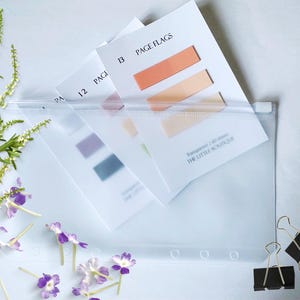 A6 Clear PVC Binder Pockets/Inserts with Zipper - 6 hole design, A6 Cash Envelopes for 6 ring binder