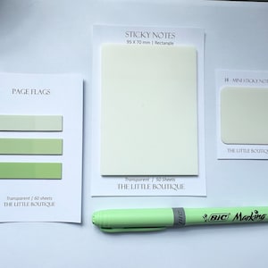 Annotation Sets - Sticky Highlighter Page flags/tabs,  Transparent planner/journal tabs, Jotter Pad, Bic Highlighter, Organiser zip case
