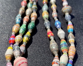 Extra-Long Paper Bead Necklace