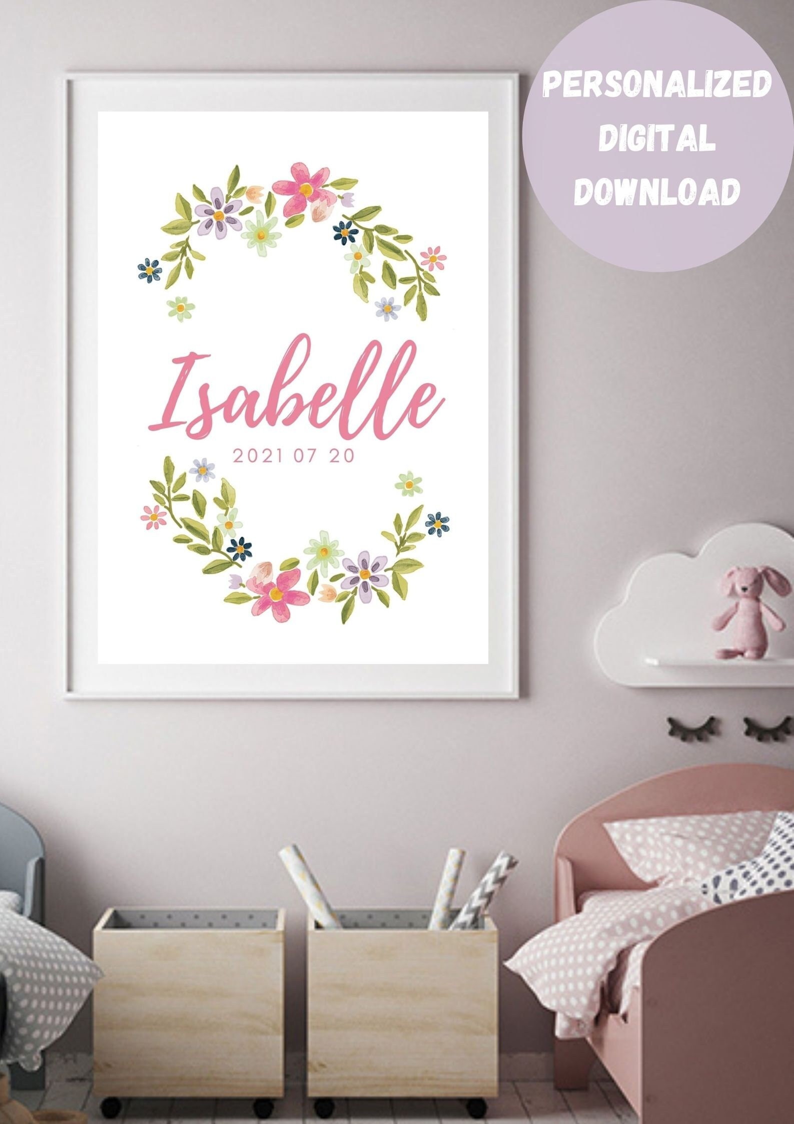 Nursery name sign nursery wall decor personalized kids room Etsy