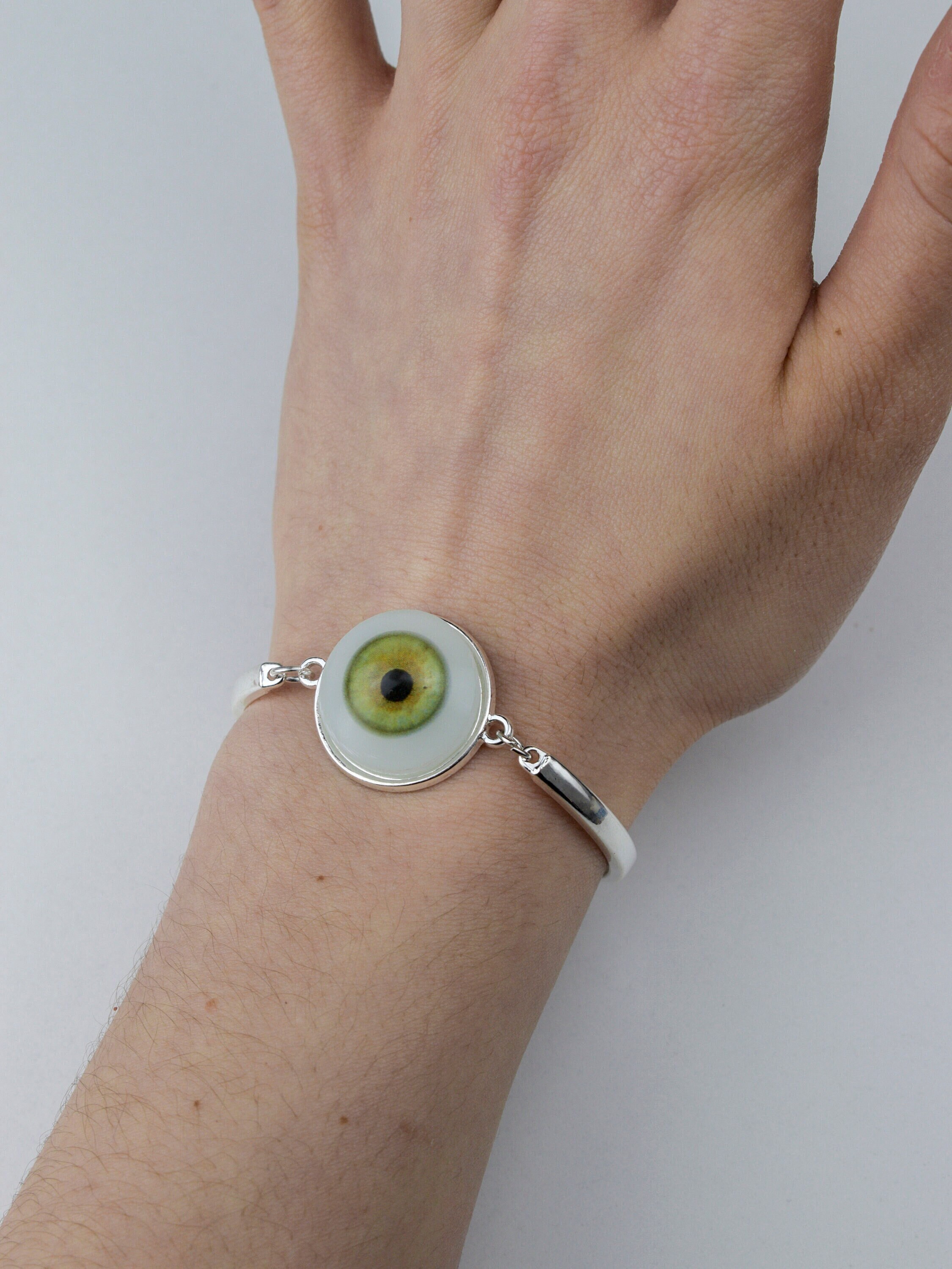 Eyeball bracelet Hyperrealistic light green eyeball bracelet Etsy