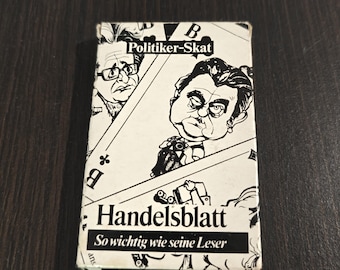 Politiker‑Skat Vintage Card Game — 1983 VASS × Handelsblatt, Bubec Caricature Deck, German Skat Cards, Collectible Political Satire