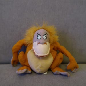 Vintage King Louie Plush Toy – McDonald&#39;s 2000 Das Dschungelbuch – 12cm Jungle Book Disney Collectible – Rare German Edition. Homedecor gift