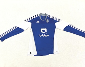 Al Hilal SFC Jersey, Season 2010/11 — Adidas Climacool Blue Long Sleeve, Mobily Sponsor, Rare Size M, Football Memorabilia