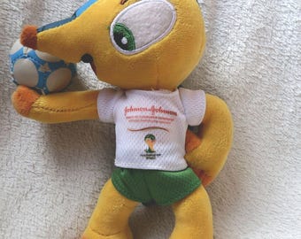 Мягкий талисман Фулеко — Чемпионат мира по футболу FIFA 2014 в Бразилии, 21 см, редкая коллекционная игрушка, подарок футбольному болельщику