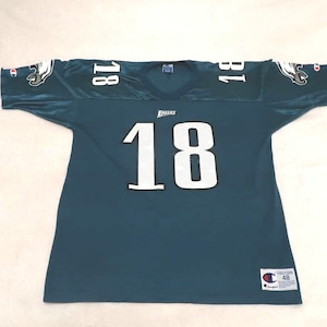 Camisa rara e vintage Champion NFL Philadelphia Eagles Chris Boniol #18 tamanho 48 | Equipamento de futebol americano autêntico dos anos 90 para colecionadores