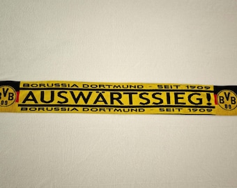 BVB 09 HEIMSIEG AUSWÄRTSSIEG Scarf – Borussia Dortmund Fanwear, Double-Sided Yellow Black, 140×17 cm, Stadium Souvenir, Bundesliga Gift