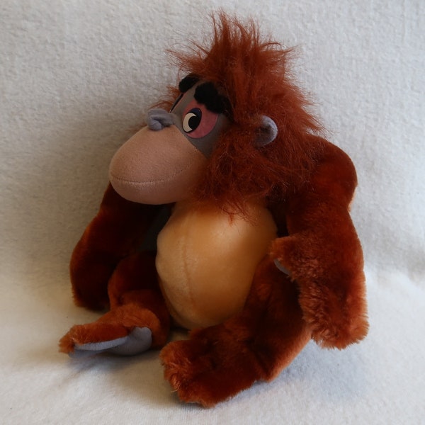 King Louie orangutan plush. Jungle Book cartoon character. 23 cm stuffed monkey Disney plush. Homedecor gift. Retired vintage doll. Kids toy