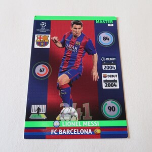 Gift for Messi fans. Collectible Card Panini. Lionel Messi FC Barcelona. Master. Champions League 2014-15. Adrenalyn XL. Barca fan gift.