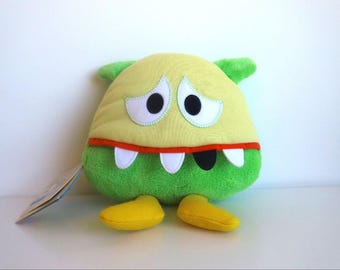 Twonster Emotion Plush — Aprilkind Monster Toy, Sad & Angry Mood, Green Yellow Soft Toy, 18 cm, Clean Pre-owned, Emotional Learning Gift for