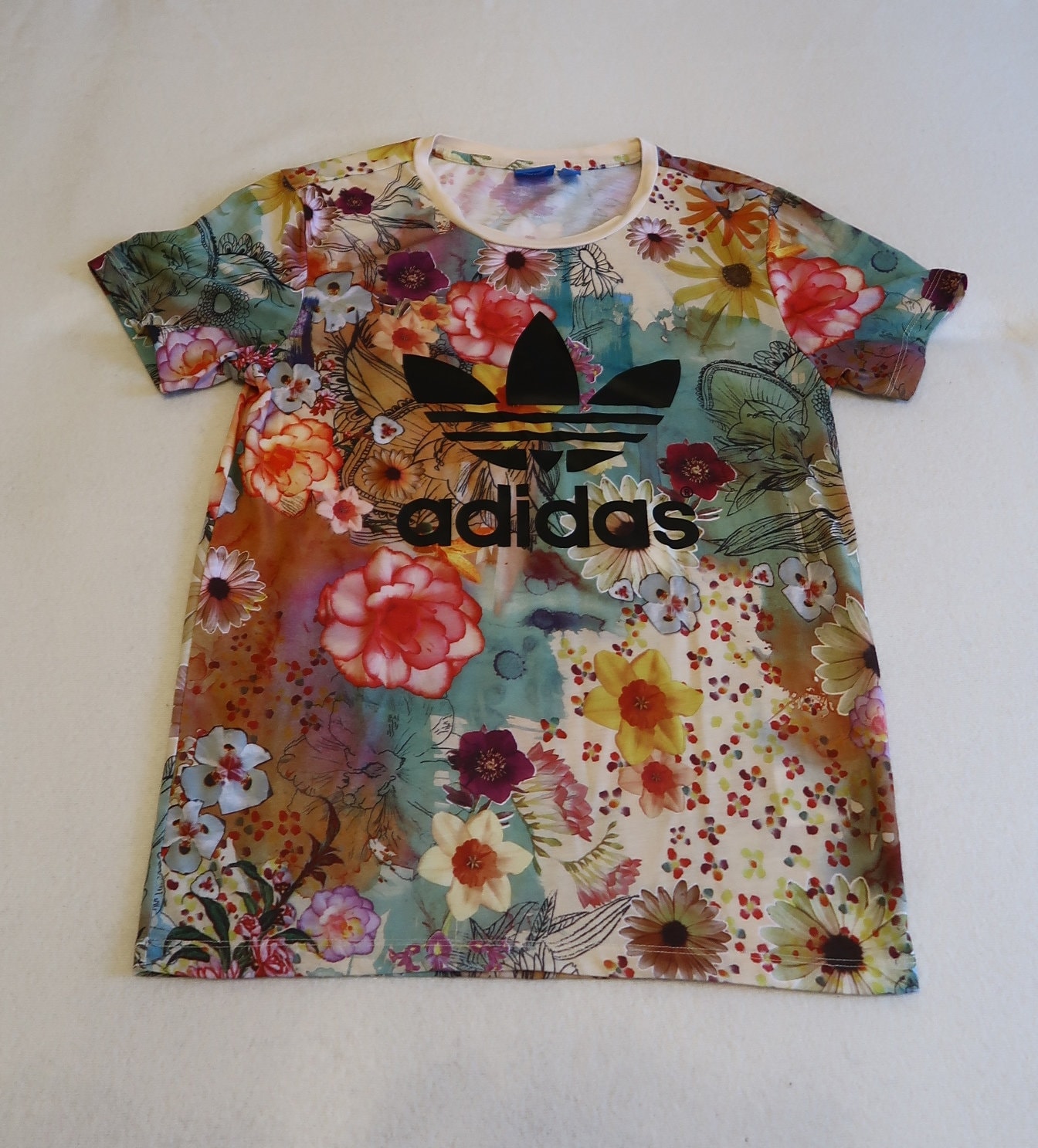 Adidas originals floral t shirt hotsell