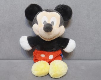 Rare Vintage Disney Mickey Mouse Plush Toy | 1990s Original | 30 cm Tall | Red Shorts | Collectible Soft Toy | Retro Gift for Disney Fans