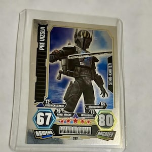 Mandaloriano. Pré-Vizsla. Star Wars. Carta colecionável Topps force attax. # 207. Separatista. Item colecionável. Edição limitada. Carta refrator.