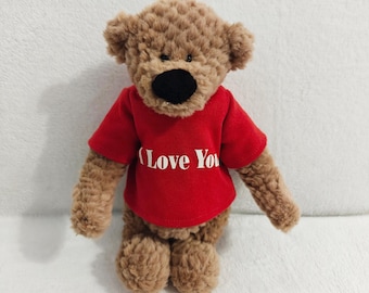 I Love You Teddy Bear – Vintage Kuschelwuschel 27cm – Made in Germany 1998-2005