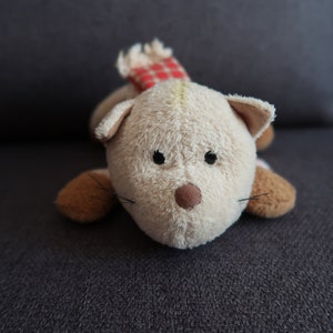 Vintage Duitse knuffel. Pitzelpac en vrienden: Max de hond, Lulu het konijn, Mia de kat. Steinbeck, Nicky. Kidvid. 18 cm. Cadeau voor haar