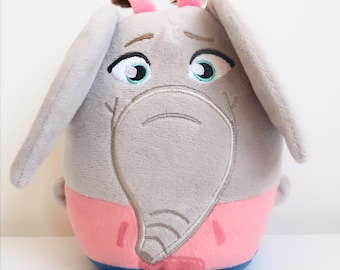 Meena Plush Elephant — Sing Movie Character, 14 cm Toy, Pink Outfit, Pre-owned, Cozy Gift for Kids, Animation Fan Collectible, Shelf decor