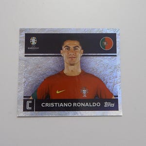 Cristiano Ronaldo Euro 2024 Sticker – Rare Topps Collectible for Portugal Fans – Football Memorabilia Germany Tournament. Limited Edition.