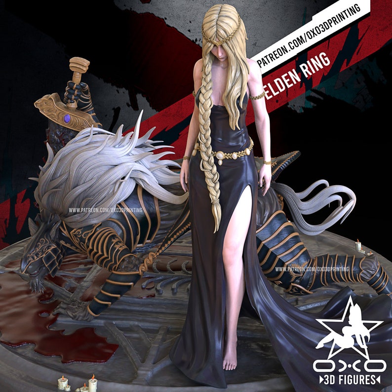 Queen Marika and Maliketh Pin up Statue & Miniature OXO3D Etsy UK