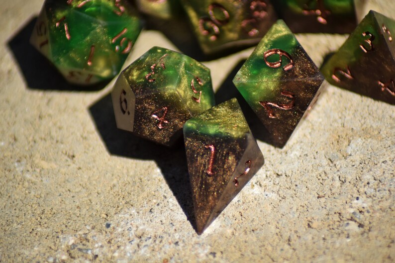 Forest Moss 8 Piece Polyhedral Dice Set