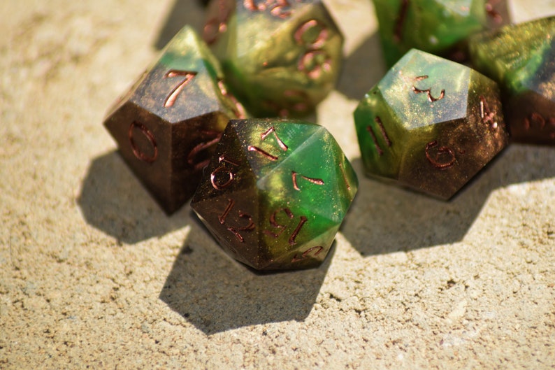 Forest Moss 8 Piece Polyhedral Dice Set