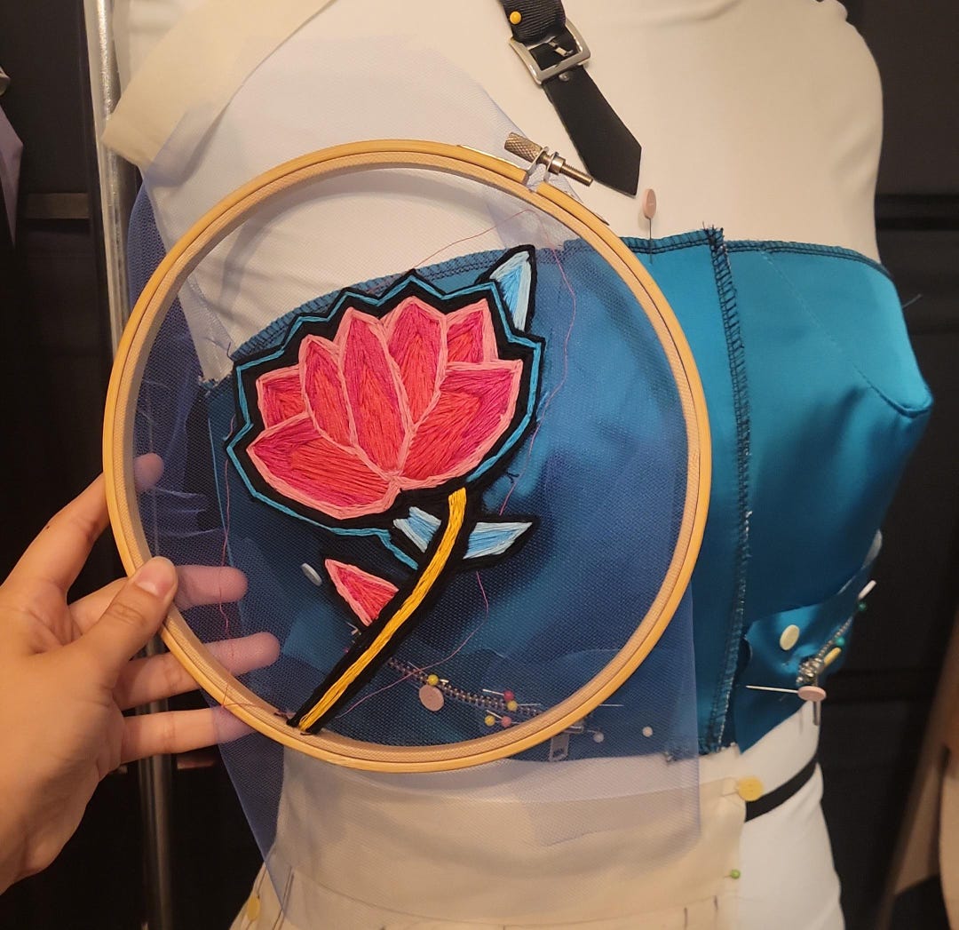 Zoey Flower Embroidery (hand Embroidered) K-pop Inspired - Etsy