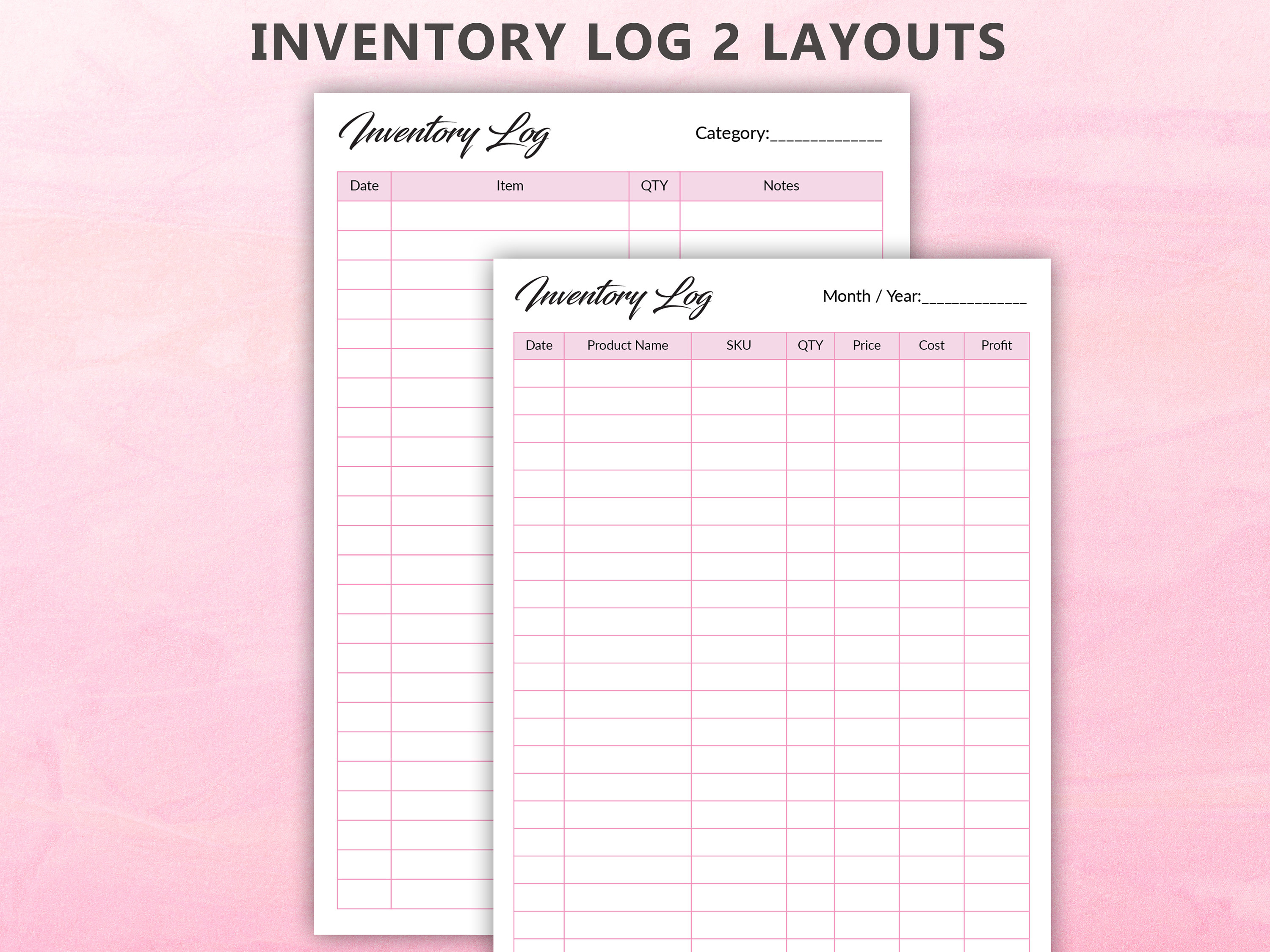 Printable Inventory Tracking Sheet Inventory Log Product - Etsy