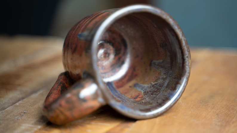 Handmade Ceramic Copper Mug with Brown Drip image 4