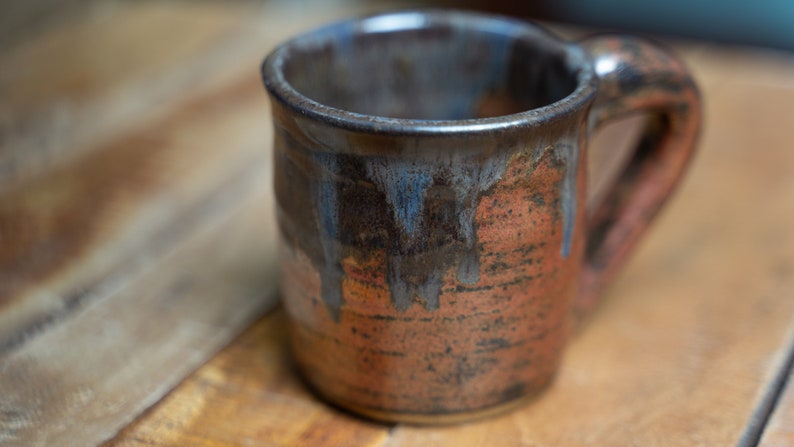 Handmade Ceramic Copper Mug with Brown Drip image 3