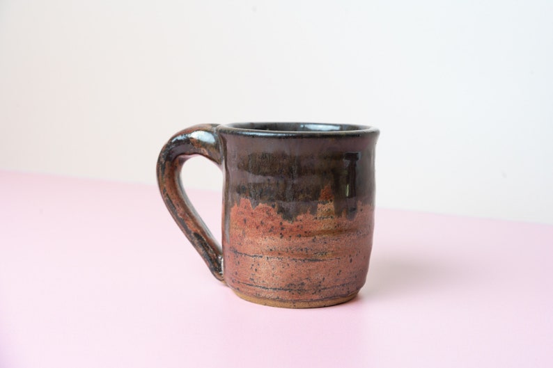 Handmade Ceramic Copper Mug with Brown Drip image 1