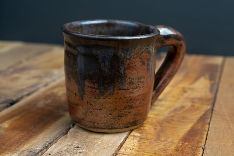 Handmade Ceramic Copper Mug with Brown Drip image 7