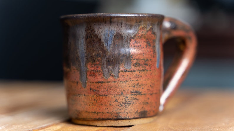 Handmade Ceramic Copper Mug with Brown Drip image 2