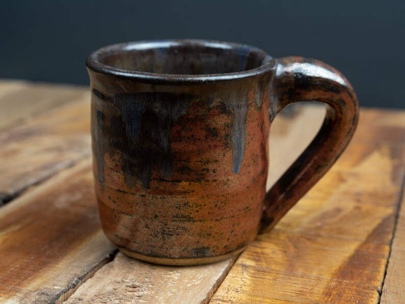 Handmade Ceramic Copper Mug with Brown Drip image 10