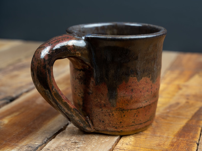 Handmade Ceramic Copper Mug with Brown Drip image 6