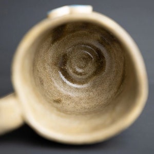 Handmade Ceramic Mug Blue and Green Heart, I Love You Mug image 8
