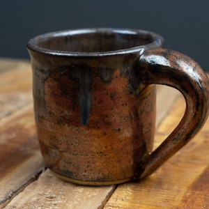 Handmade Ceramic Copper Mug with Brown Drip image 8