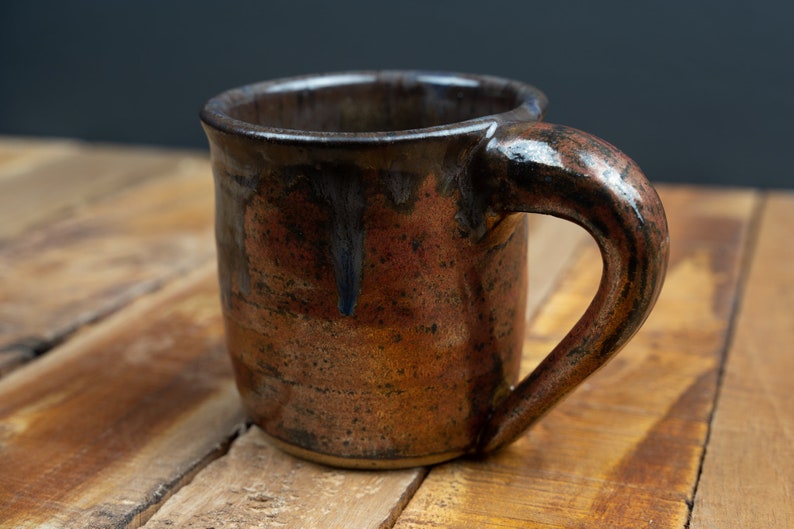 Handmade Ceramic Copper Mug with Brown Drip image 8