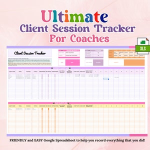 Client Session Tracker Google Spreadsheet for Coaches, Coaching Tracker ...