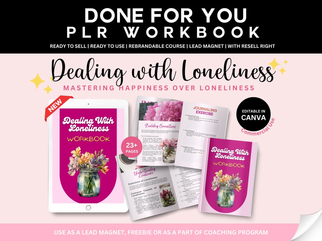 PLR Done for You Dealing With Loneliness Workbook,rebrandable Coaching ...