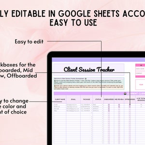 Client Session Tracker Google Spreadsheet for Coaches, Coaching Tracker ...