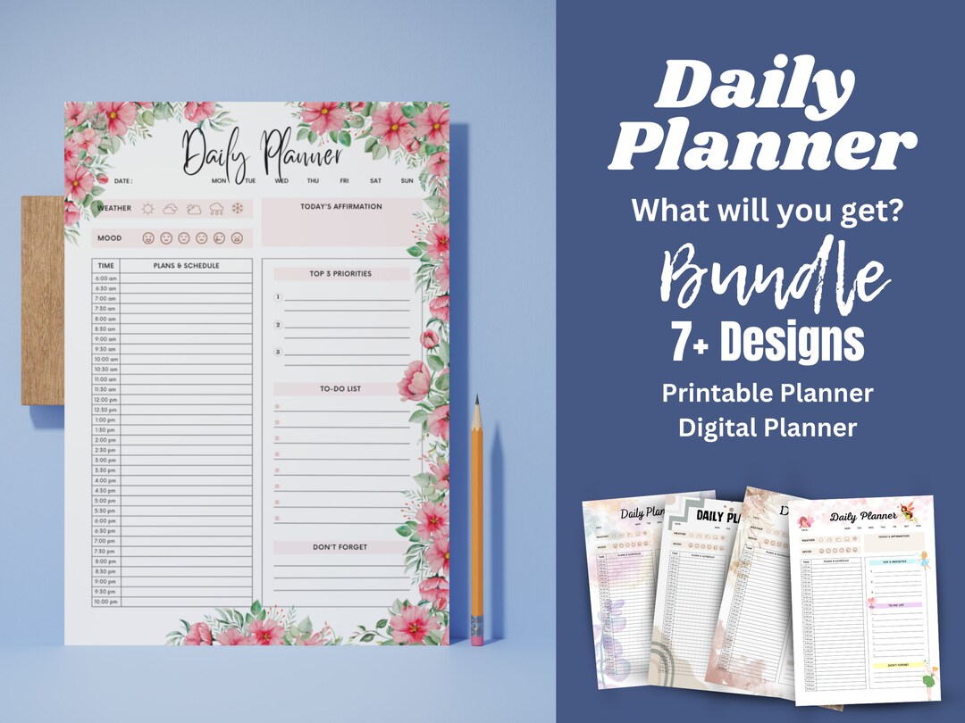 Daily Planner Digital Planner Printable Planner Bundle - Etsy