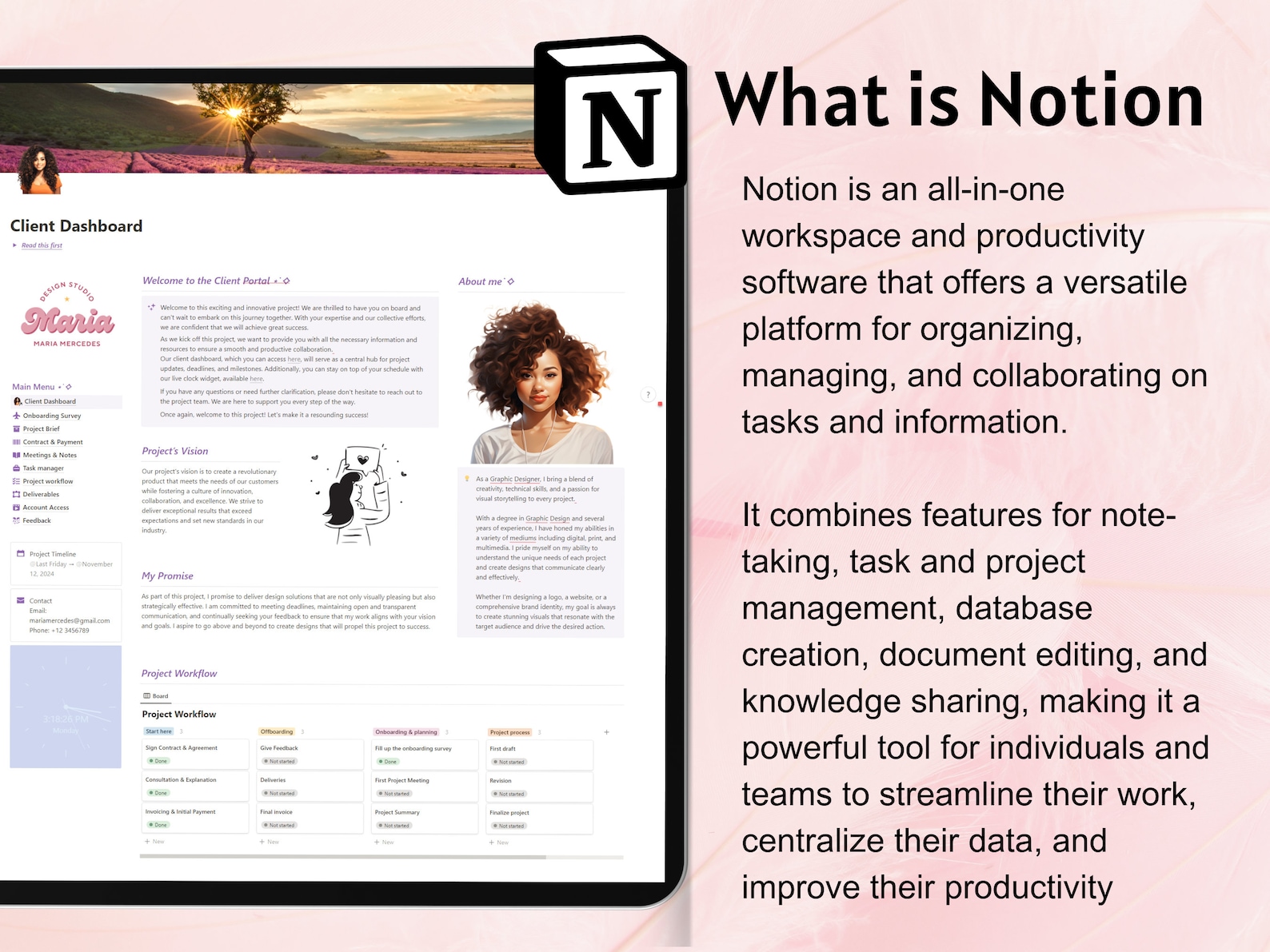 Notion Template Client Portal, Client Dashboard Project Tracker, Client ...