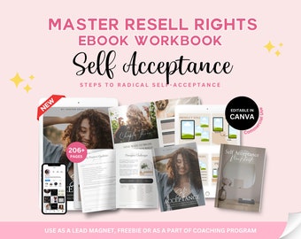 MRR Done For You Self Acceptance Ebook Workbook, Brandable Course, Life Coaching Tools, Canva Workbook, Counselor Toolkit, Lead Magnet Ebook