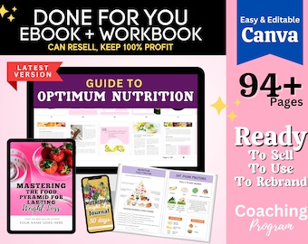 Nutrition for Weight Loss Ebook Workbook, Done For You Course, PLR Ebook, Journal Prompt, Worksheet,Fitness Coach, Self Care, Wellness Coach